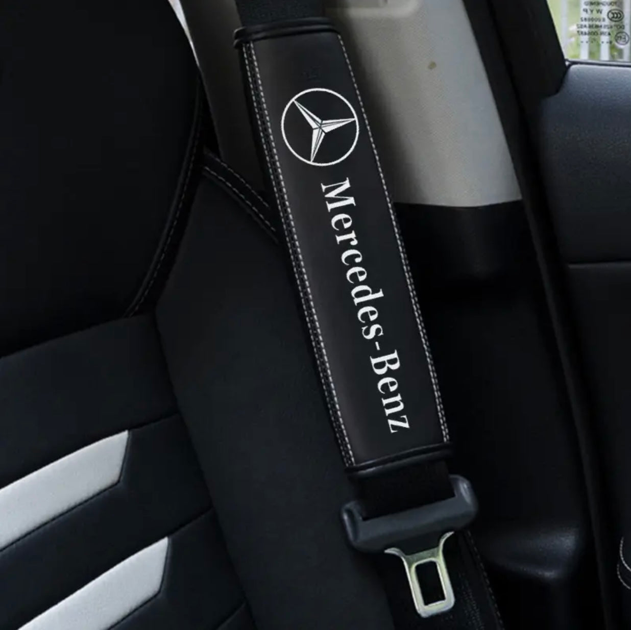 Mercedes logo Seatbelt Cover Protector FREE SHIPPING